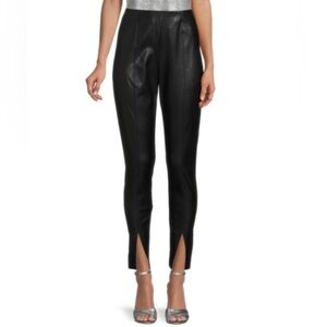Ellie Tahari Split Hem Faux Leather Pants